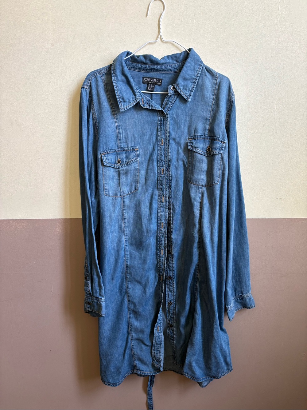 Forever 21 Light Blue Denim Shirt Dress